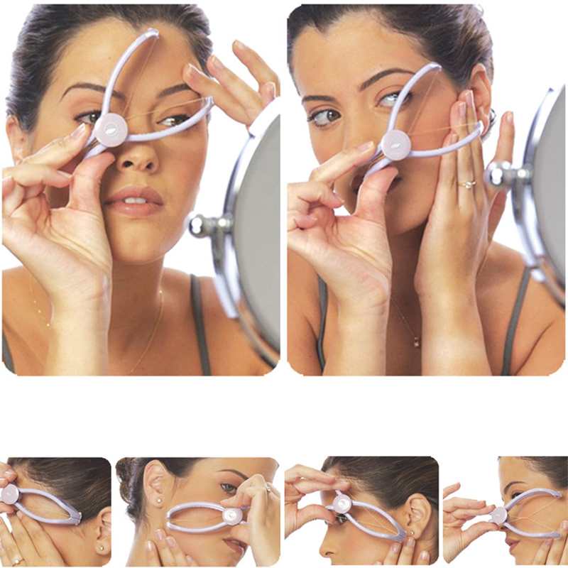 New Painless hair Removal Machine Slique Hair Threading Machine Sildne Face Hair Threading Tweezer Facial Epilator hair Shaver Spring Carved Face Carver Defeatherer Cheek Eyebrow DIY Beauty Tool Facial Hair Removal Tool facial Hair Threading At Home