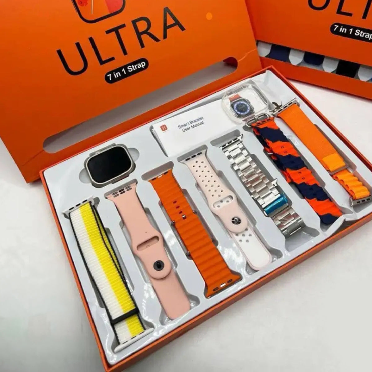 7 in 1 Smart Watch - 7 Straps Smart watch Ultra watch 8 for Gift - 7in1 Smart watch for Boys - 7 in 1 Ultra Smart watch for Girls - Ultra 7 in 1 strap - Smart watch with 7 straps - Smart watch 7 in 1 - Ultra Smart watch 7 straps - Smartwatch Ultra 8 watch