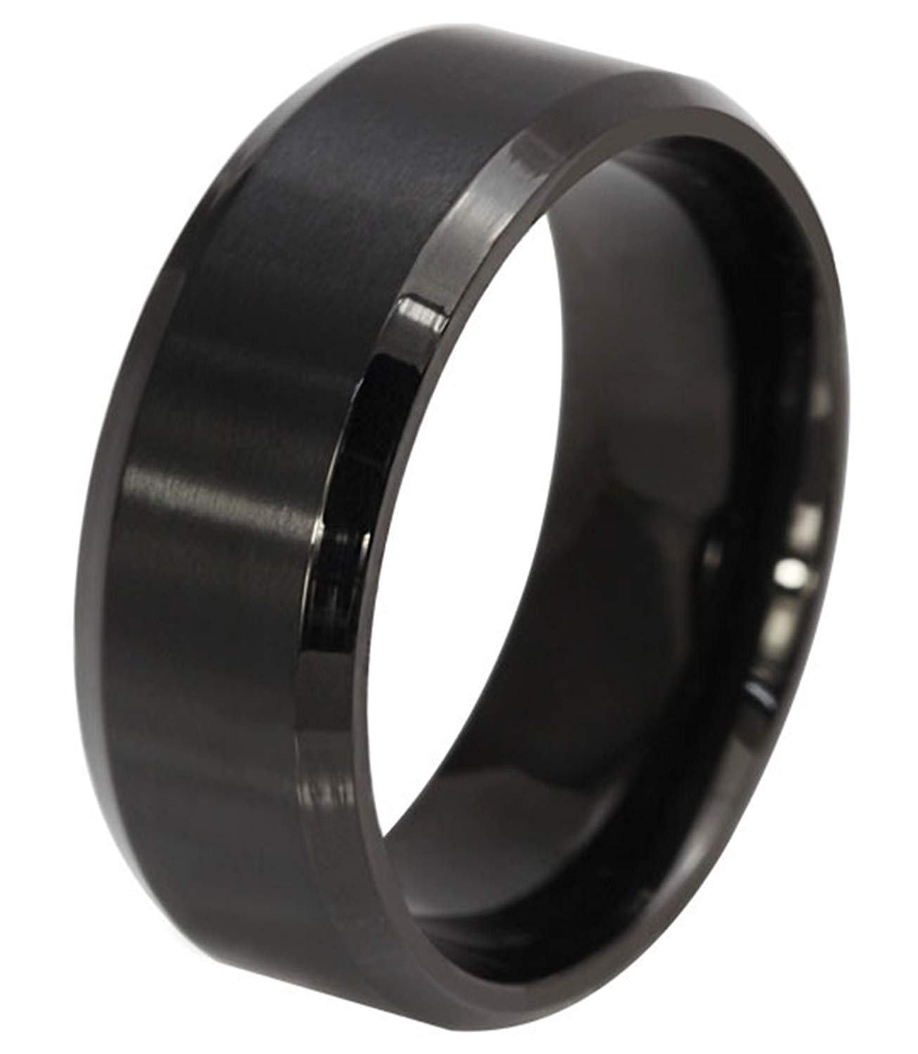 Black Titanium Stainless Steel Ring For Men
