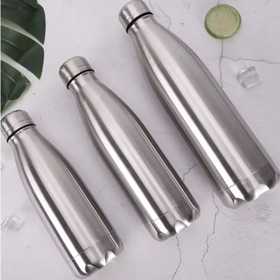 Portable Sports Water Bottle Food Grade Stainless Steel Single Wall Leakproof Vacuum Cup Hot Cold Water Bottle