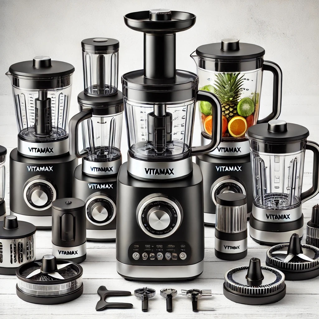 Vitamax Multi-Functional Juicer Blender & Food Processor Set – 11-in-1 Powerful Kitchen Appliance with 2L Blender, Grinder, Chopper, and Extractor, Durable Stainless Steel Design, High-Speed Motor for Juicing, Blending & Grinding 5 Year Warranty