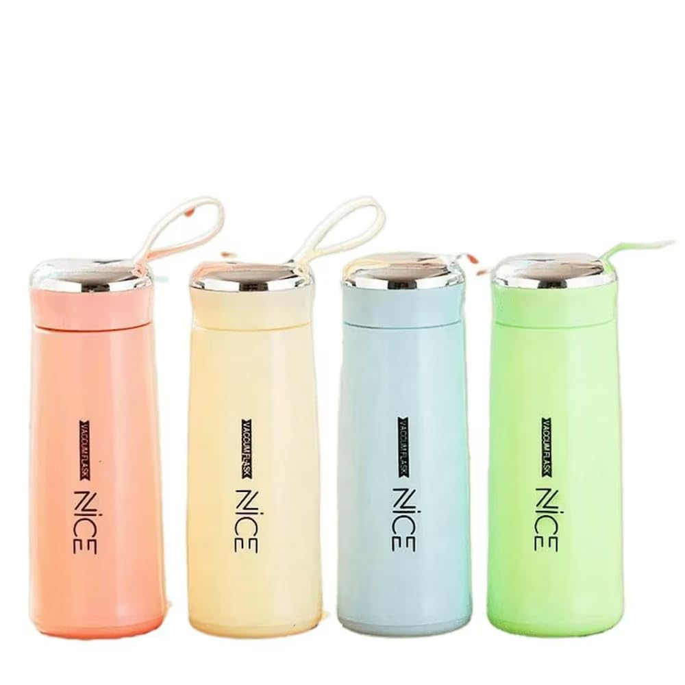Beautiful Glass Bottle Water Bottle with Vacuum Flask and Loop (400 ML) Temperature Resistant for Hot and Cold Water, Milk, Lassi, Juice, Smoothie...