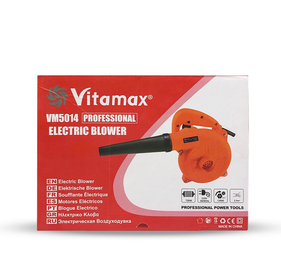 Vitamax VM5014 Professional Electric Air Blower – 750W High-Power, 13000 RPM, Heavy-Duty, Dual Function (Blow & Suction) – Best for Home, Car, Computer & Industrial Cleaning