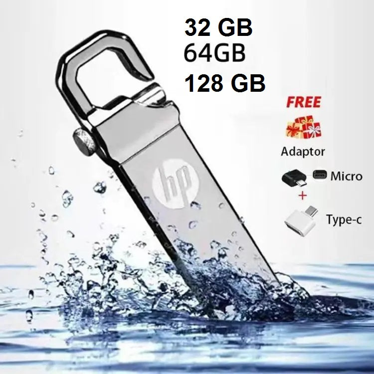 HP Flash Drive 128 GB 64 GB 32 GB USB Good Speed 3.0/2.0 Flash Memory Stick USB Drive + OTG Adapter (1 YEAR WARRANTY) -
