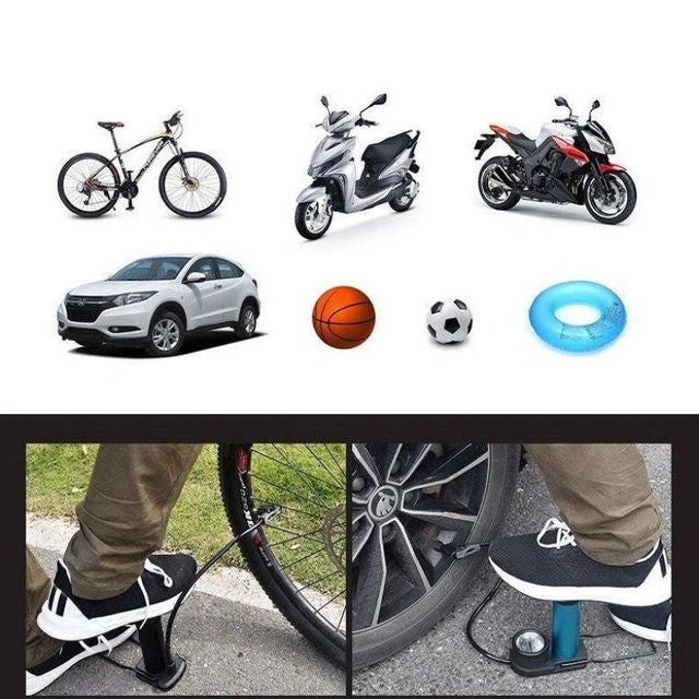 Heavy-Duty Foot Bike Pump for Bicycle Ball Scooter Car Inflatable Toys Mini Pump-High Pressure Foot Air Pump