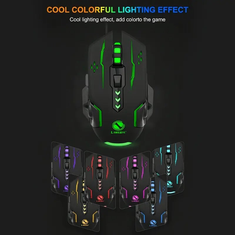 ๐ฑ๏ธ V7 Mechanical Gaming Mouse โ LED Lights, Wired, Ambidextrous Design