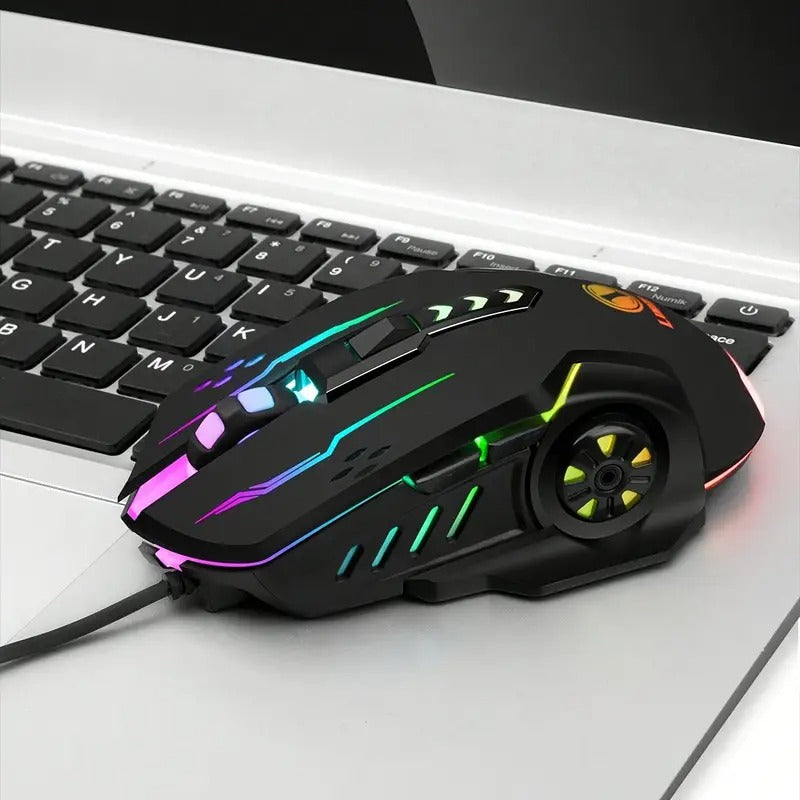 ๐ฑ๏ธ V7 Mechanical Gaming Mouse โ LED Lights, Wired, Ambidextrous Design