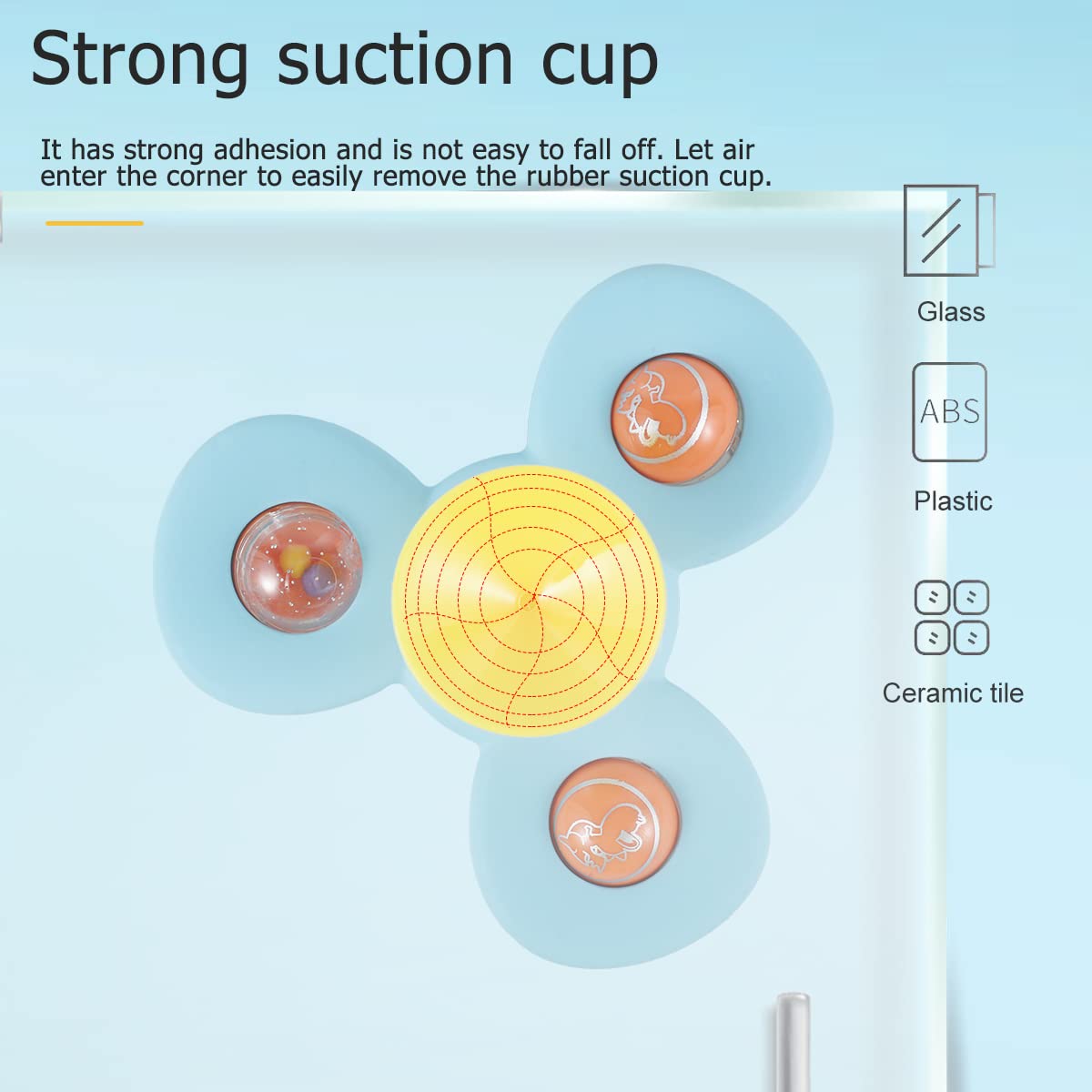 Baby Rattles Set, With Suction Cup Spinner Toy, Suitable For Travel, Dining Table & Bathroom