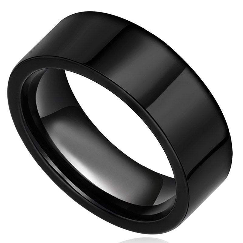 Black Titanium Stainless Steel Ring For Men