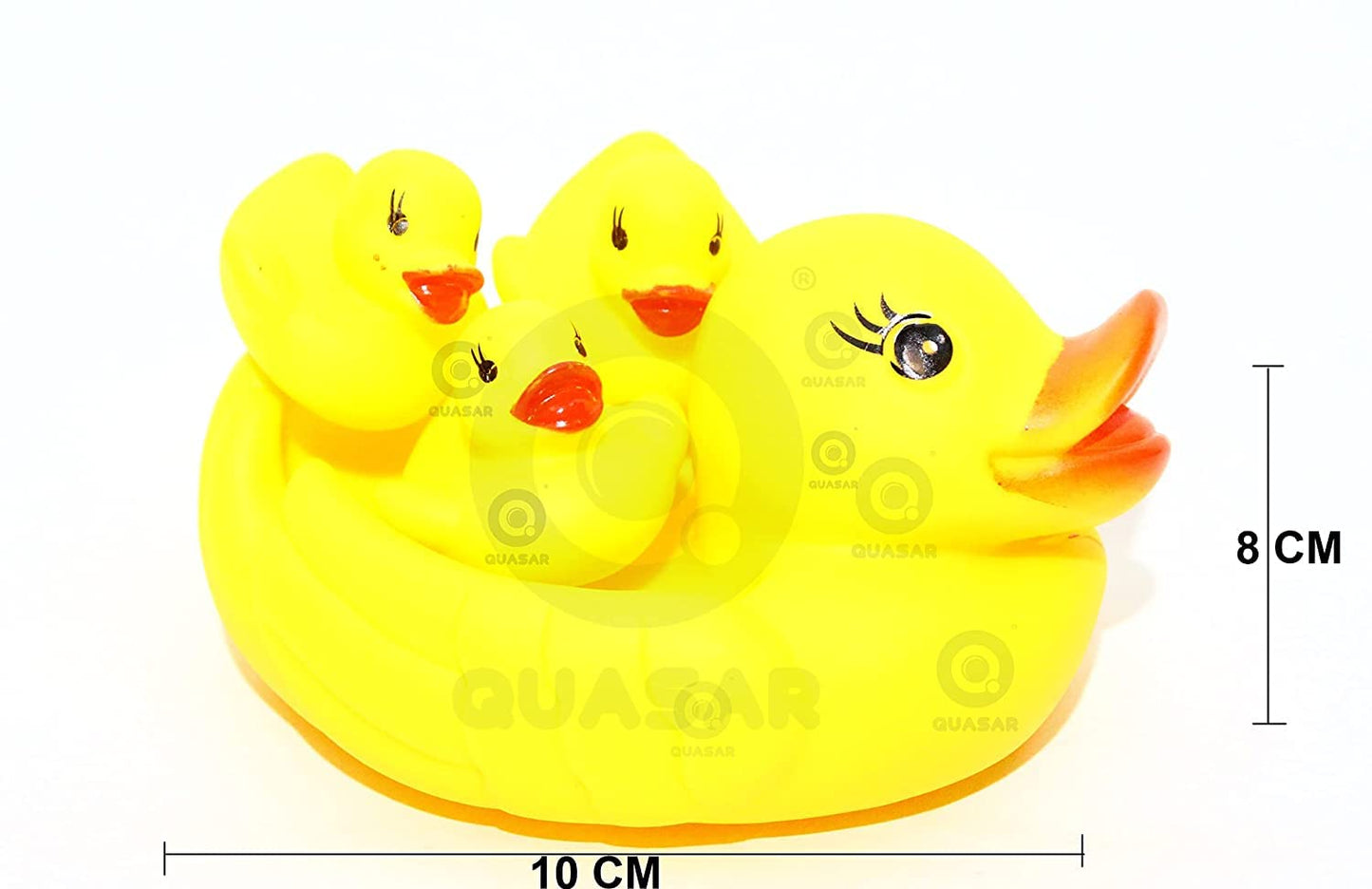 Pack Of 4 Ducks 1 Big and 3 Small Chu Chu Ducks Bath Toys For Kids - Cute Rubber Ducks Baby Bathroom Toys
