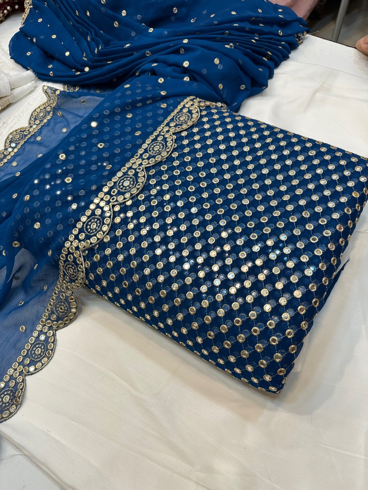 Pure Shifoon( Eid special 3 piece trouser gift) unstiched famous Hiba Bukhari Orignal dress ,wedding special ,mehndi dress