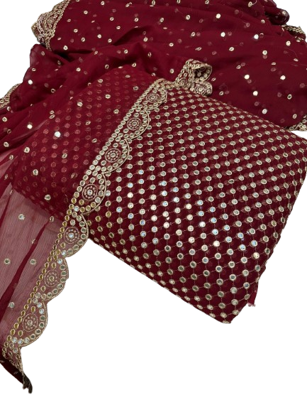 Pure Shifoon( Eid special 3 piece trouser gift) unstiched famous Hiba Bukhari Orignal dress ,wedding special ,mehndi dress