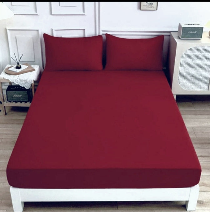 Jersey Fitted Bed Sheet With Pillow Covers