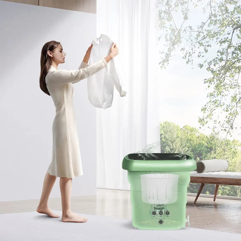 🧺 Mini Portable Foldable Washing Machine with Dryer – Compact Electric Washer for Baby & Travel Use