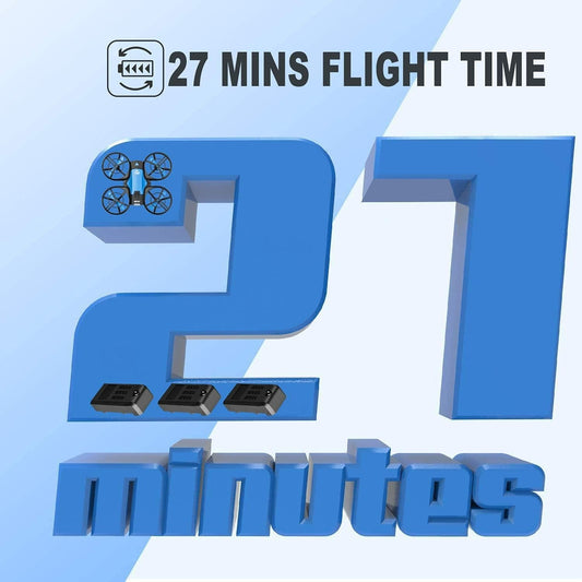 4DRC V8 Mini Drone, Remote Control Toy Drone, 27 Mins Battery Life with 3 Batteries, Headless Mode, Altitude Maintenance, Easy to Use, Perfect for Kids and Beginners, Blue