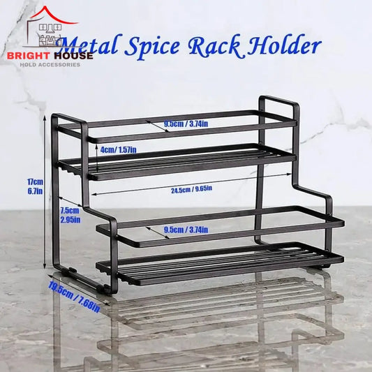 Spice Rack For Countertop 2 tier shelf for makeup, Kitchen Organizer stand, storage shelf Rack for kitchen, kitchen organizer, bathroom organizers.