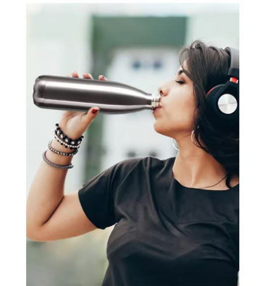 Portable Sports Water Bottle Food Grade Stainless Steel Single Wall Leakproof Vacuum Cup Hot Cold Water Bottle