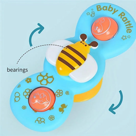 Baby Rattles Set, With Suction Cup Spinner Toy, Suitable For Travel, Dining Table & Bathroom