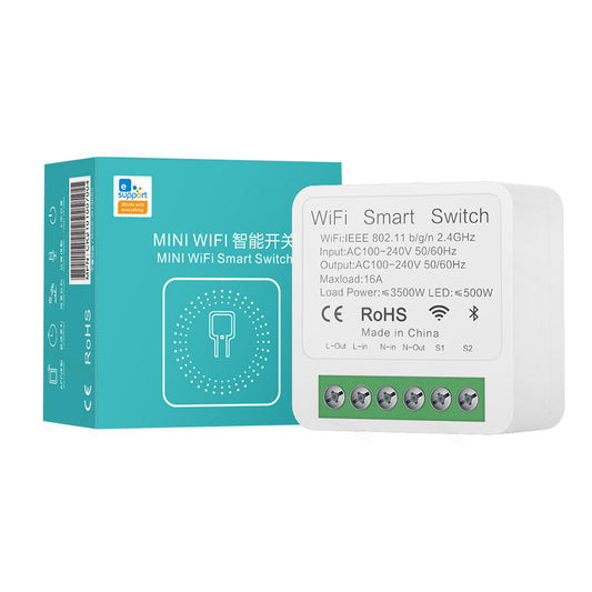 Mini Wifi Smart Switch Light 16A 2 Way Module On Off Breaker Wireless Remote Voice Timer Timing App for Google Home Alexa