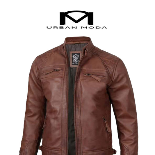 Fashionable New Embroidered Leather Jacket For Men's