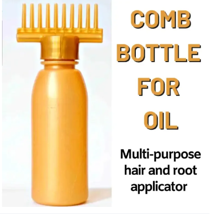 Hair Oil Bottle With Comb | Best For Dandruff & Hair Fall | Anti Lice Comb | Imported Multipurpose Applicator |