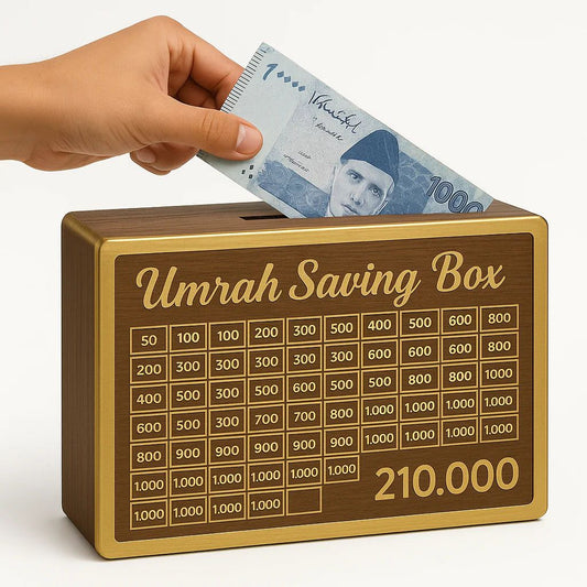 Umrah Saving Box - Wooden Islamic Money Saving Box 280 Day Umrah Saving Box Plan Turning Your Dreams Into Reality